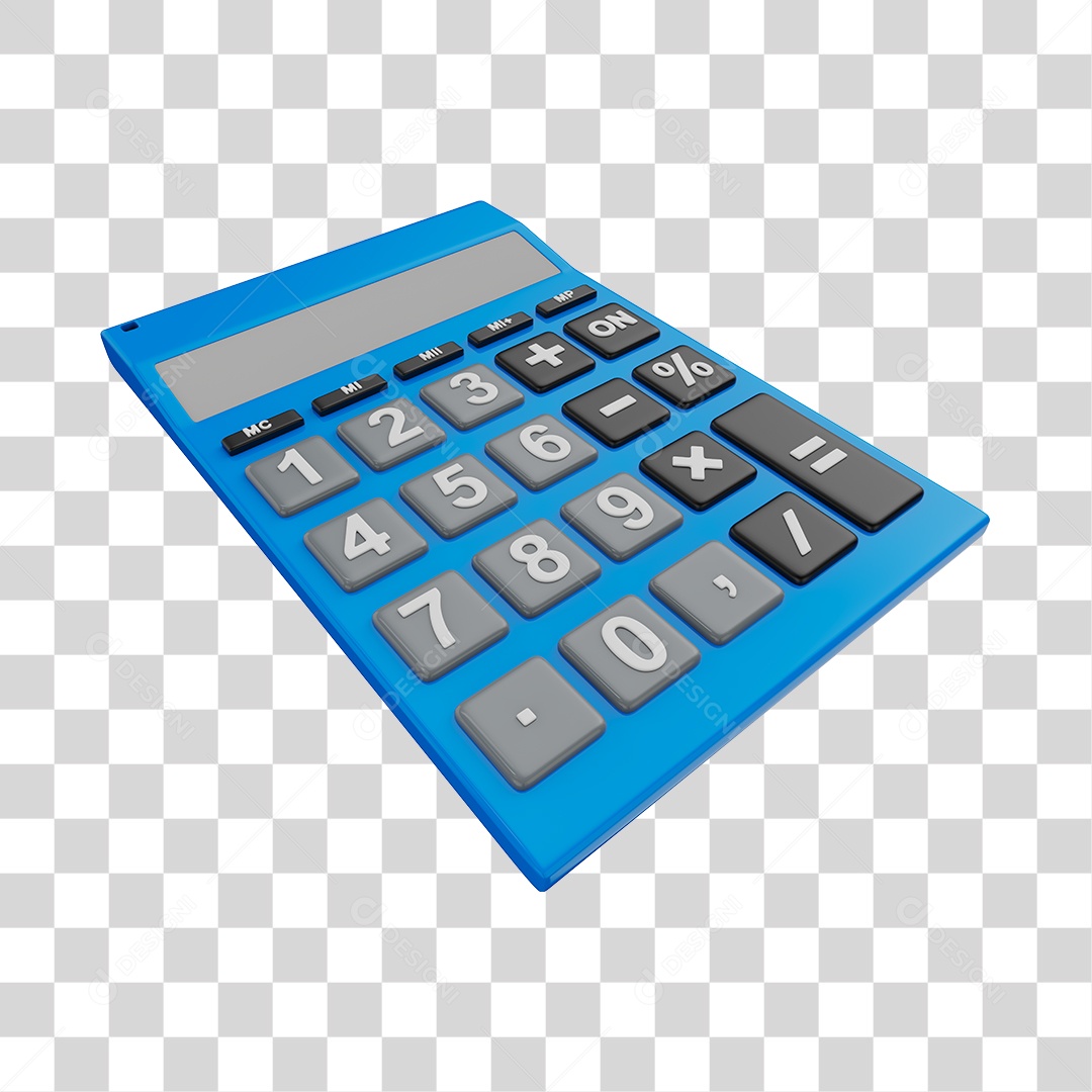 Calculadora Azul Elemento 3D Para Composição PNG Transparente
