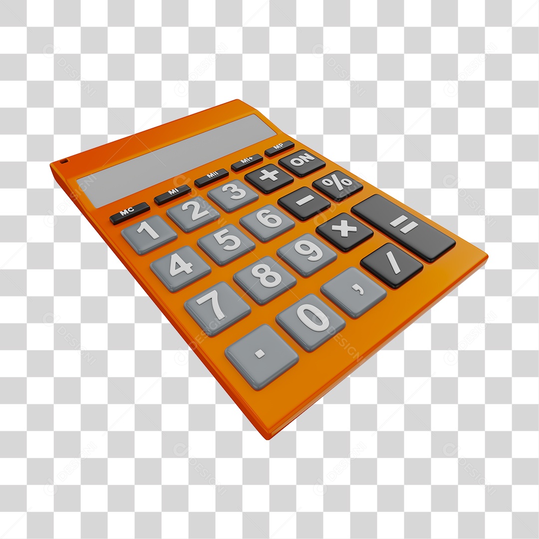Calculadora Laranja Elemento 3D Para Composição PNG Transparente
