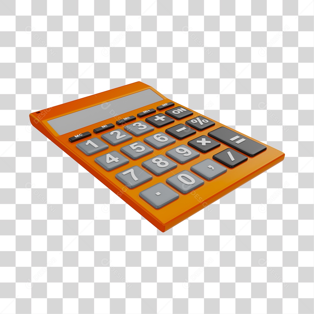 Calculadora Laranja Elemento 3D Para Composição PNG Transparente