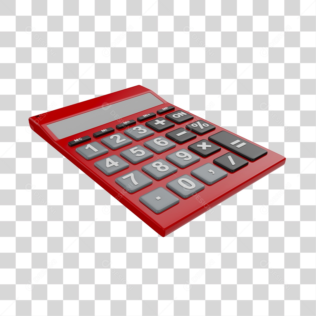 Calculadora Vermelha Elemento 3D Para Composição PNG Transparente