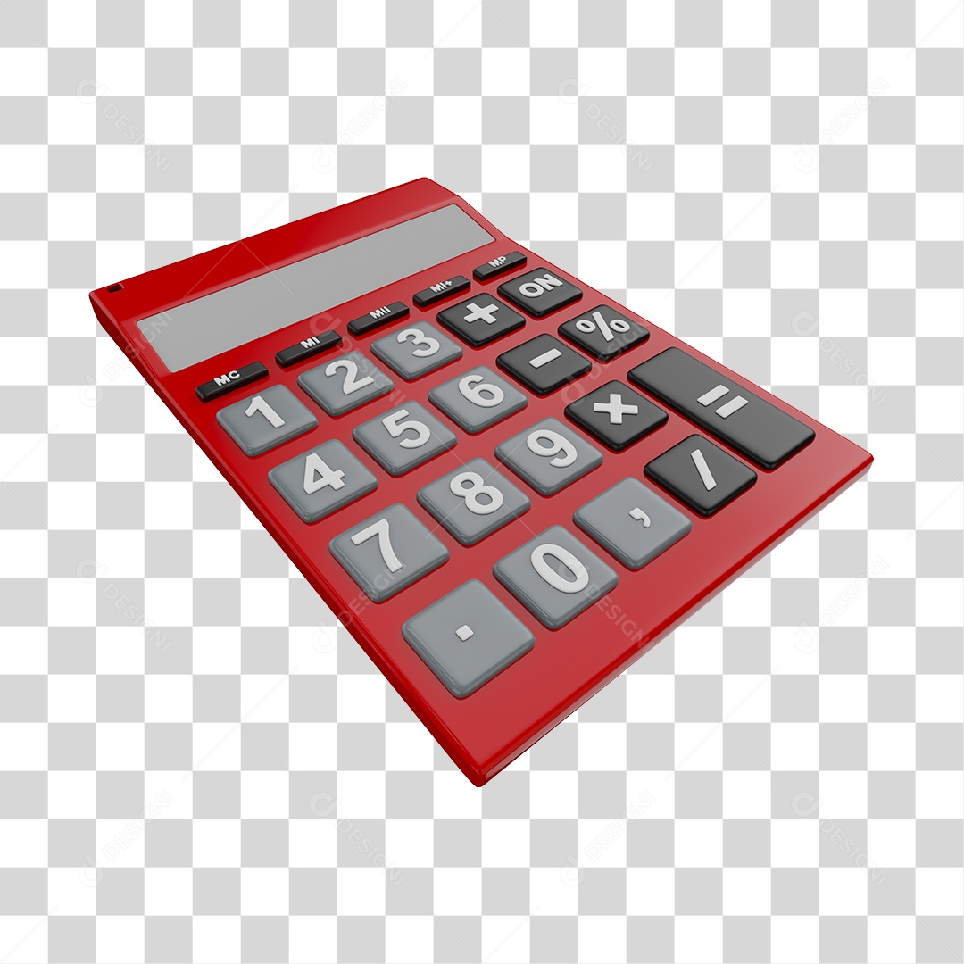 Calculadora Vermelha Elemento 3D Para Composição PNG Transparente