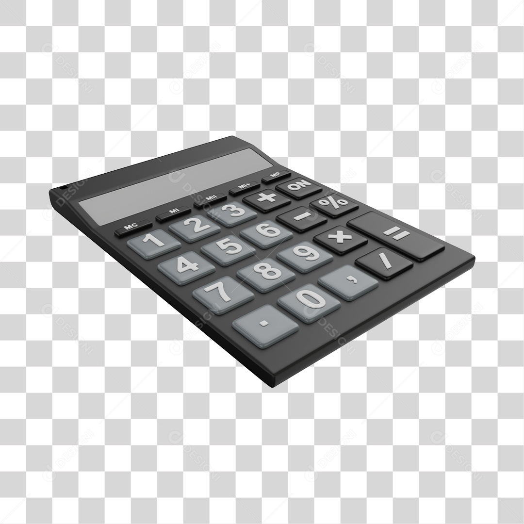 Calculadora Preta Elemento 3D Para Composição PNG Transparente
