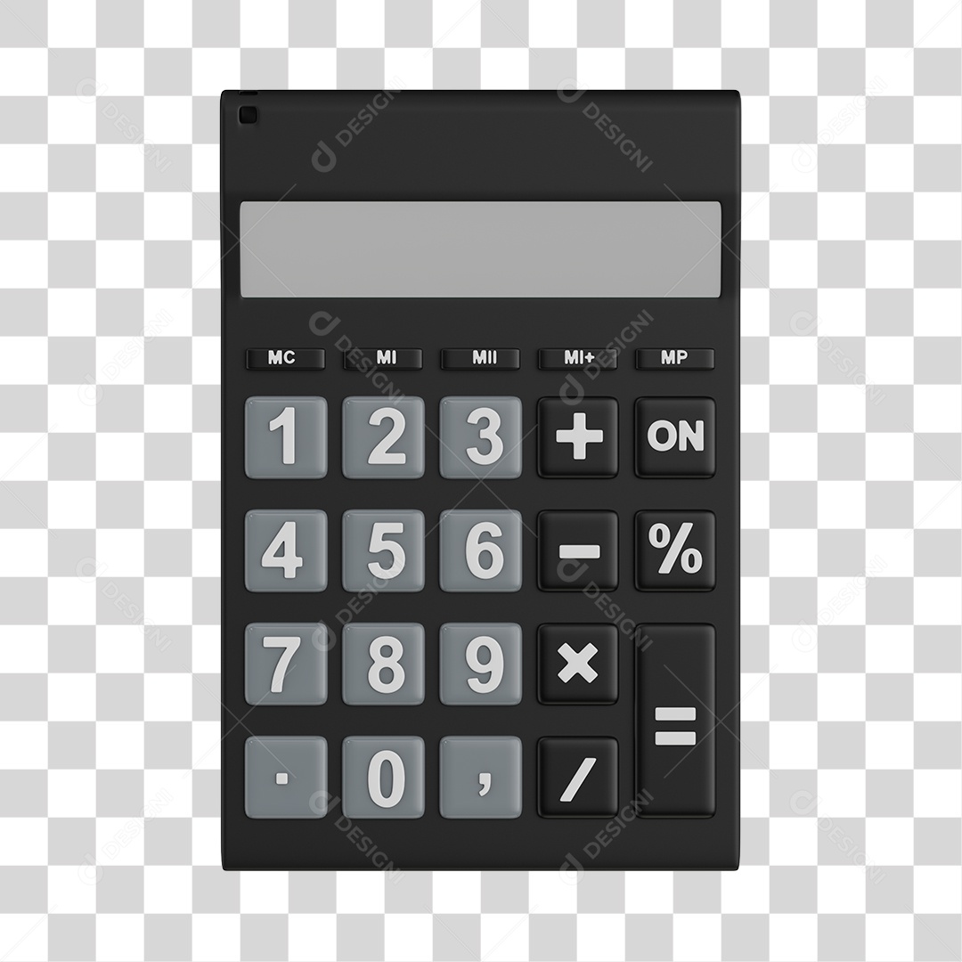 Calculadora Preta Elemento 3D Para Composição PNG Transparente