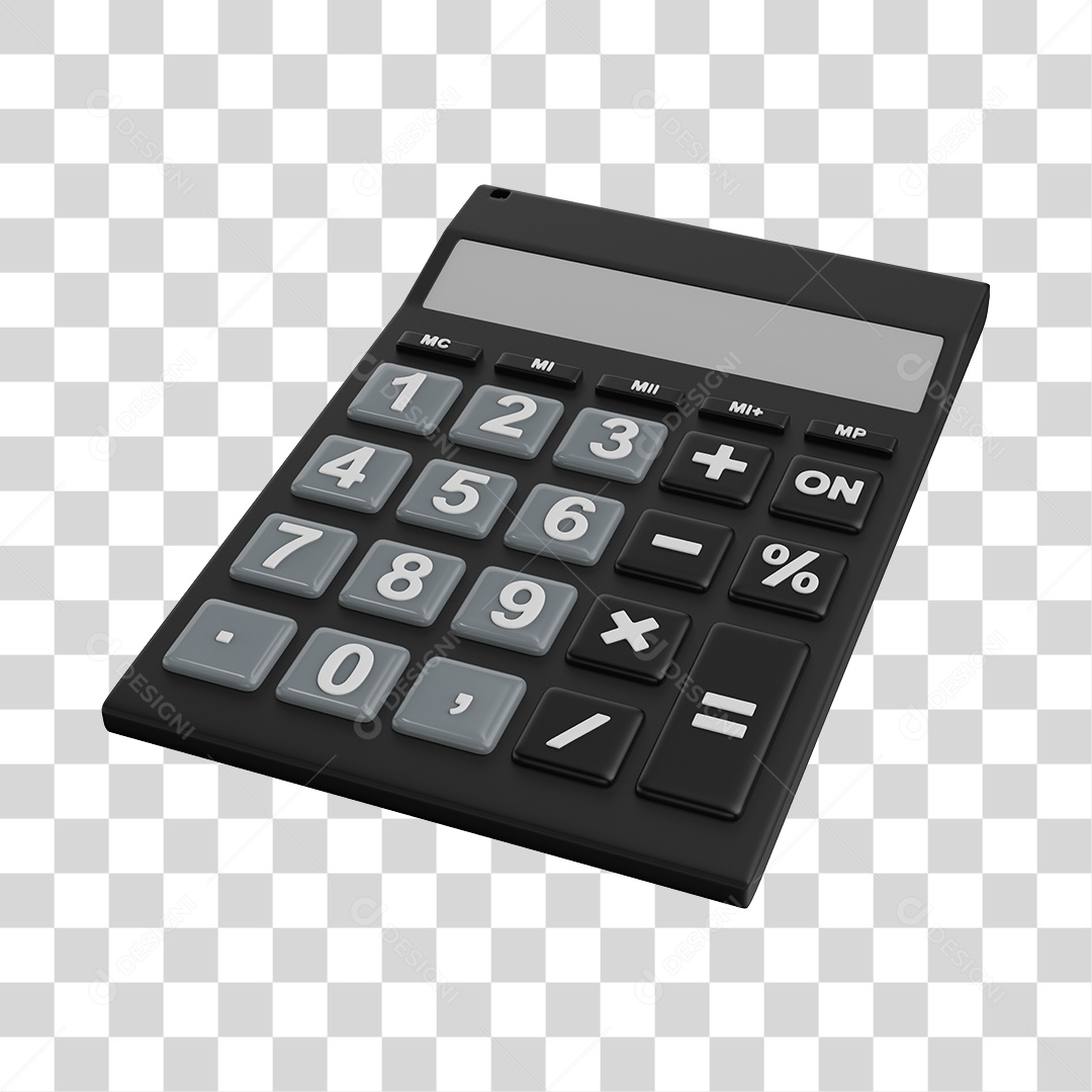 Calculadora Preta Elemento 3D Para Composição PNG Transparente