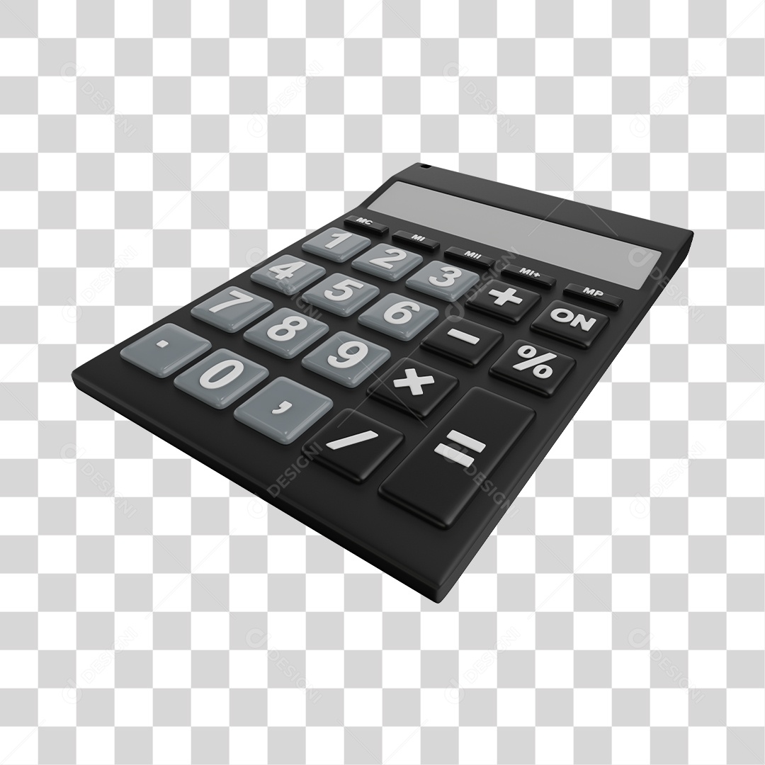 Calculadora Preta Elemento 3D Para Composição PNG Transparente