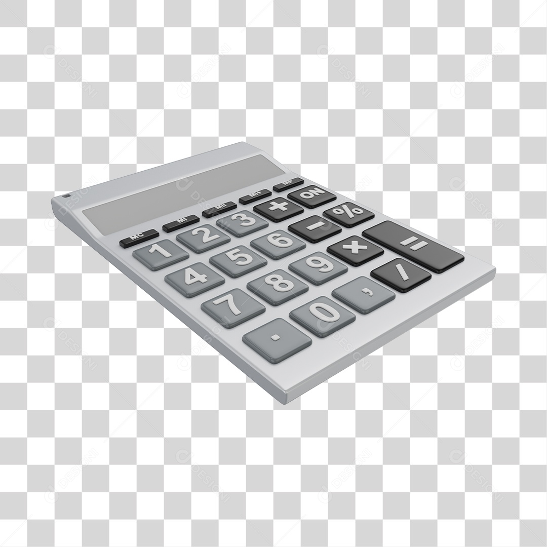 Calculadora Cinza Elemento 3D Para Composição PNG Transparente