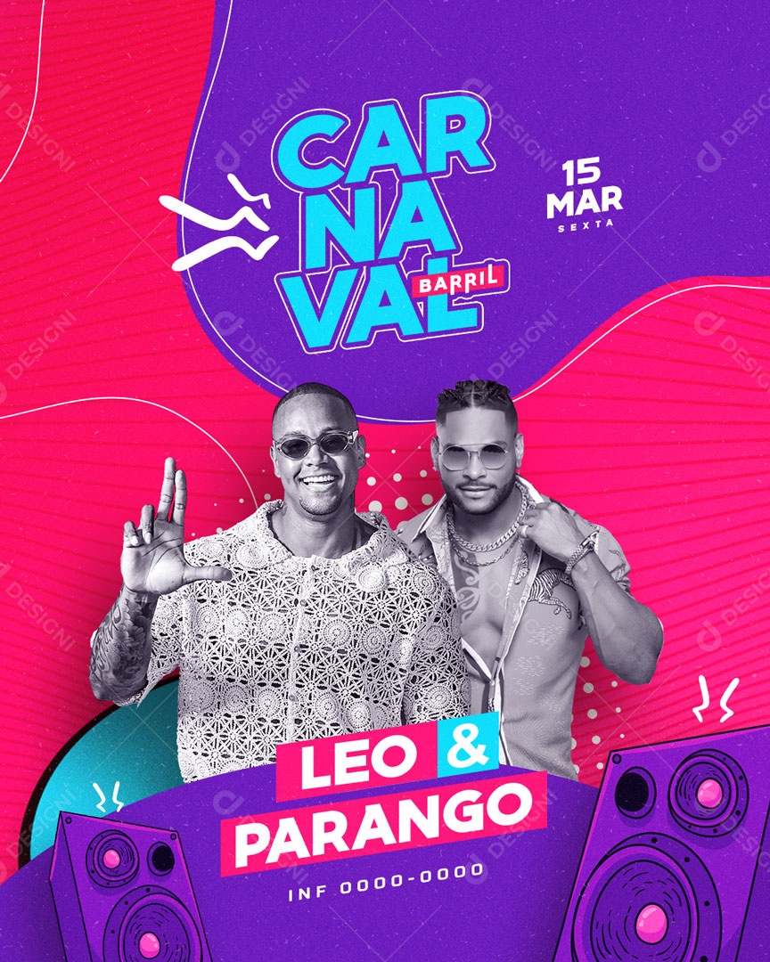 Carnaval Barril Léo e Parango Social Media PSD Editável