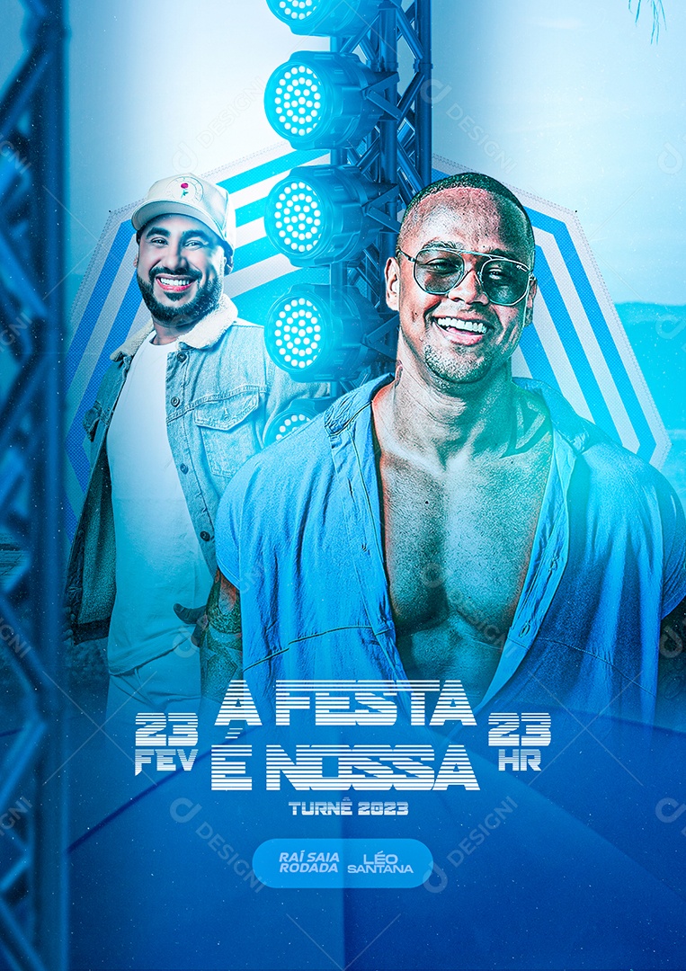 A Festa é Nossa Raí Saia Rodada Léo Santana Flyer Social Media PSD Editável