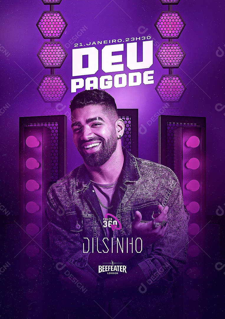 Deu Pagode Dilsinho Flyer Social Media PSD Editável