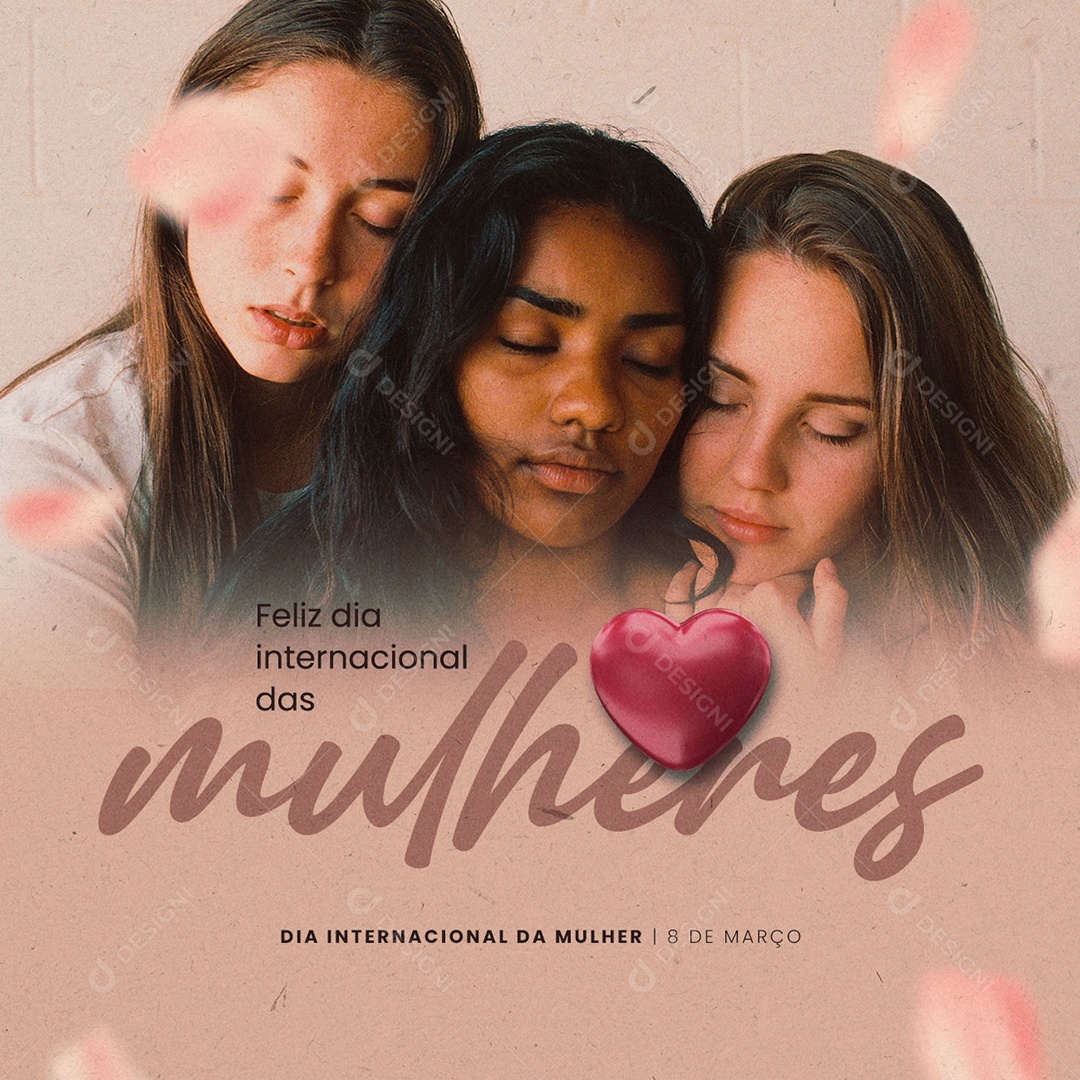 Feliz Dia Internacional Da Mulher 8 de Março Social Media PSD Editável