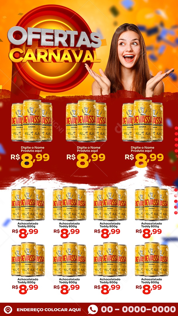 Story Encarte Ofertas de Carnaval Social Media PSD Editável