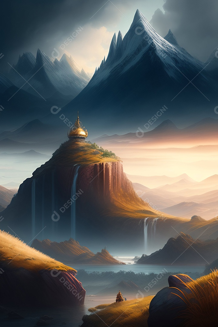 Lindas montanhas inteligências artificial