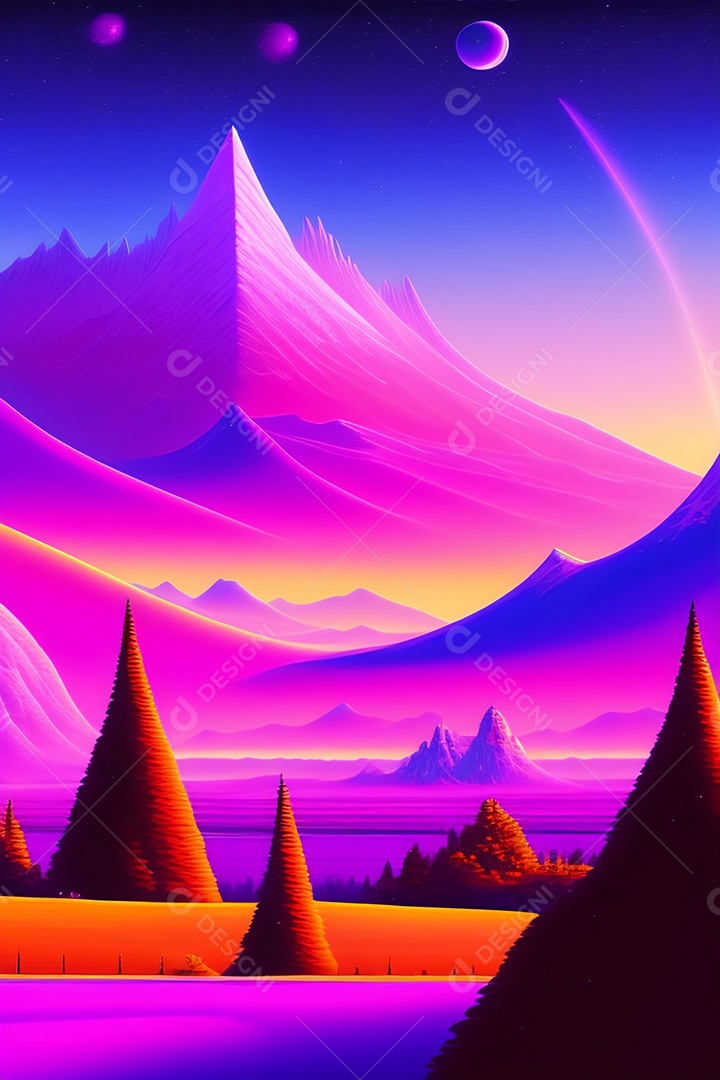 Lindas montanhas inteligências artificial