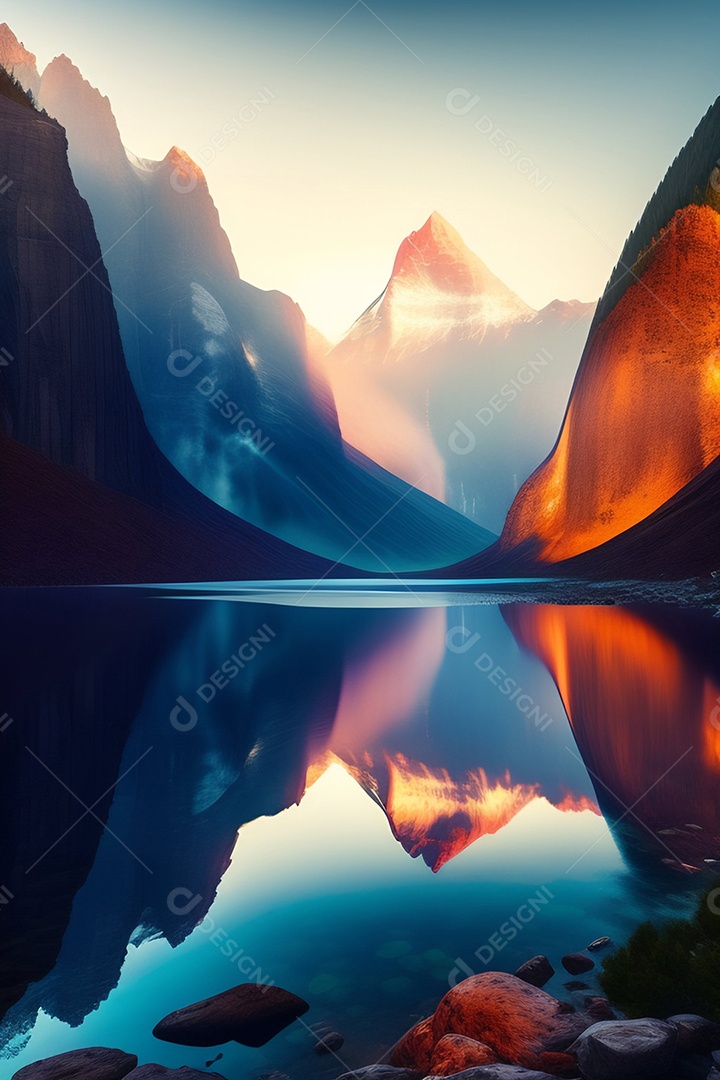 Lindas montanhas inteligências artificial