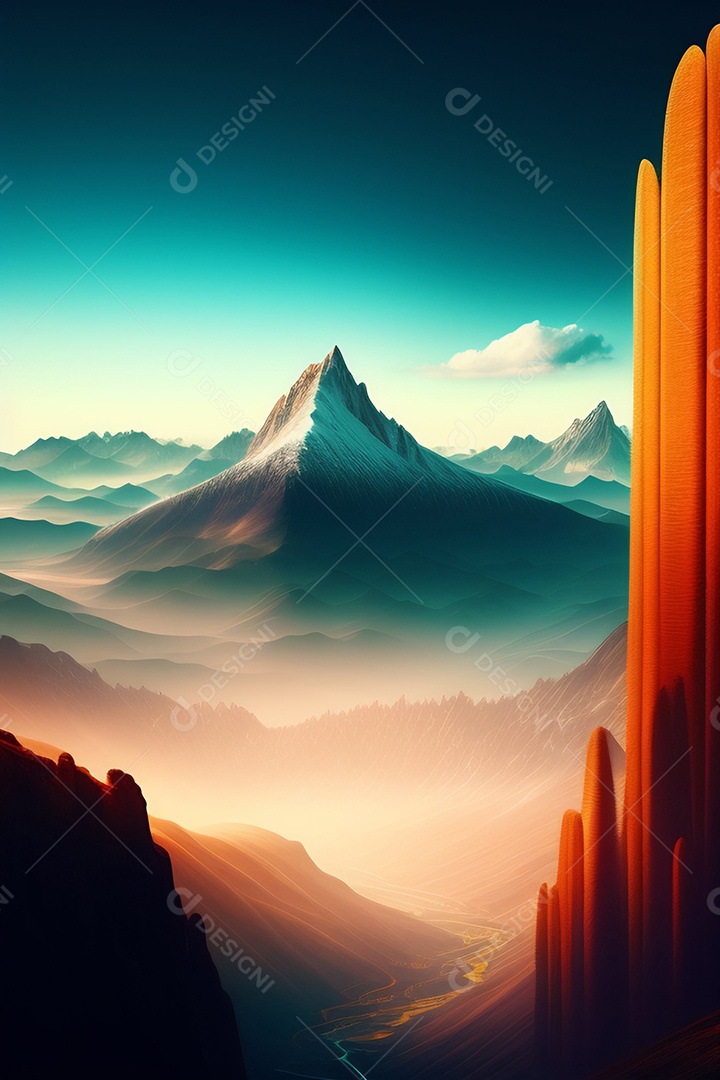 Lindas montanhas inteligências artificial