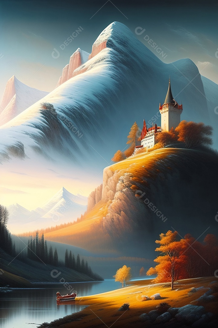 Lindas montanhas inteligências artificial