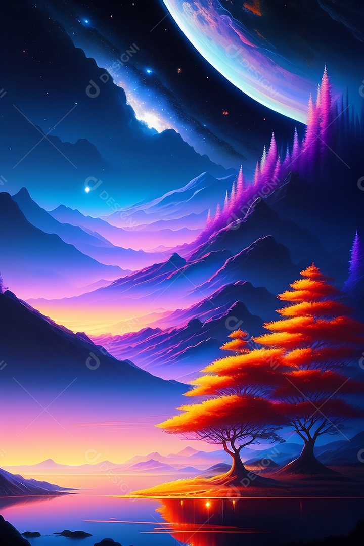 Lindas montanhas inteligências artificial