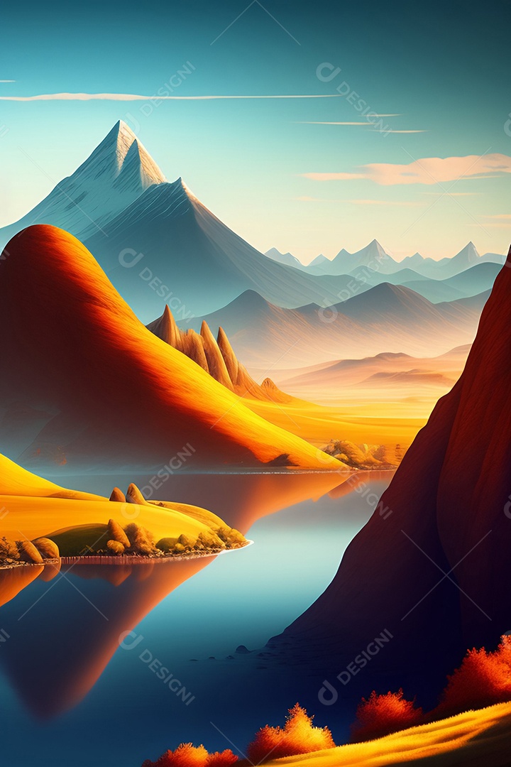 Lindas montanhas inteligências artificial