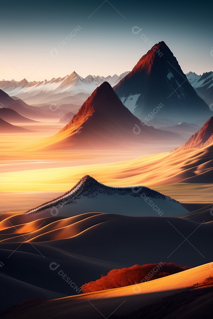 Lindas montanhas inteligências artificial