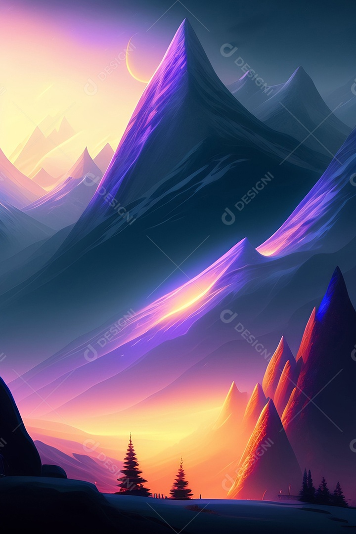 Lindas montanhas inteligências artificial