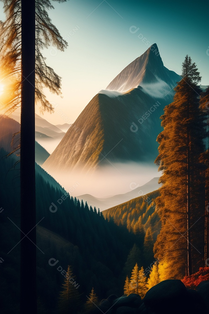 Lindas montanhas inteligências artificial