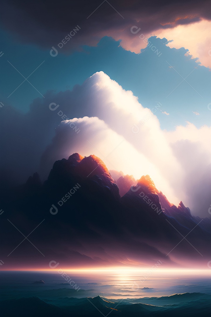 Lindas montanhas inteligências artificial