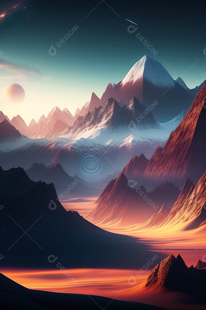 Lindas montanhas inteligências artificial