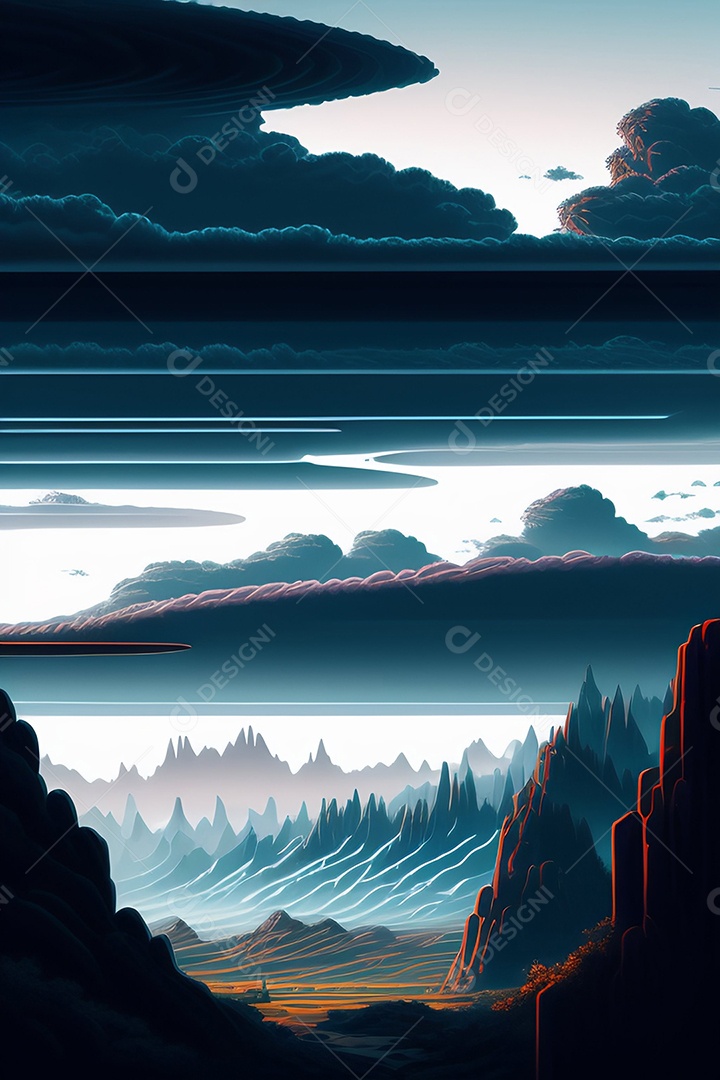 Lindas montanhas inteligências artificial