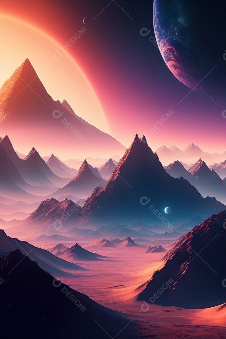 Lindas montanhas inteligências artificial