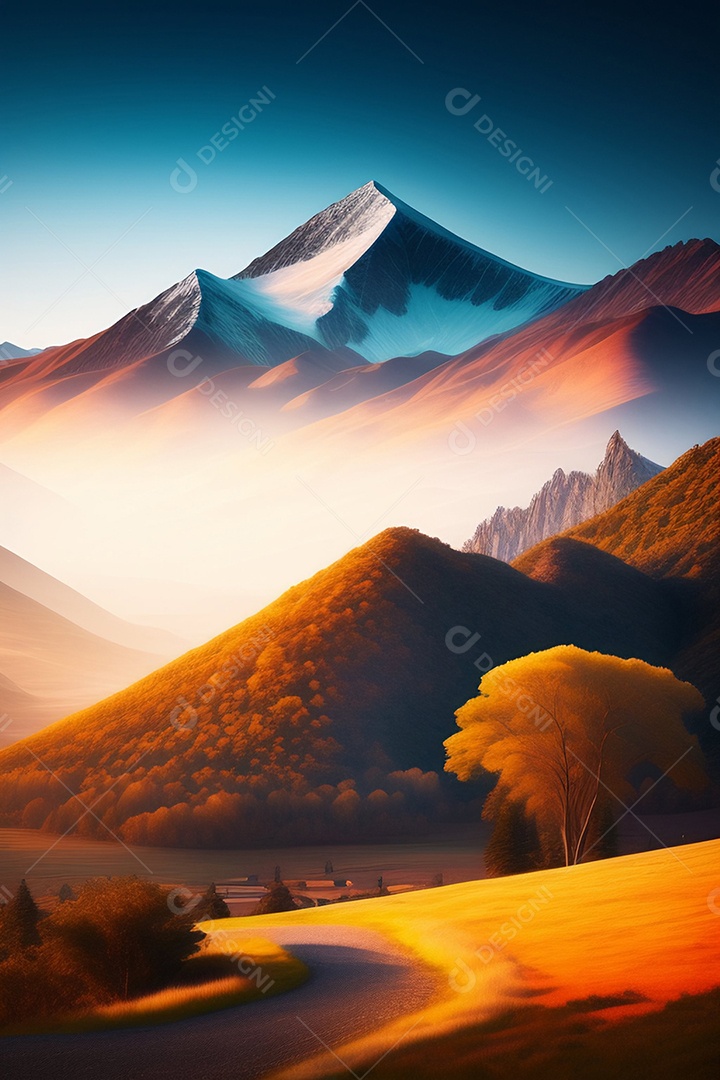 Lindas montanhas inteligências artificial