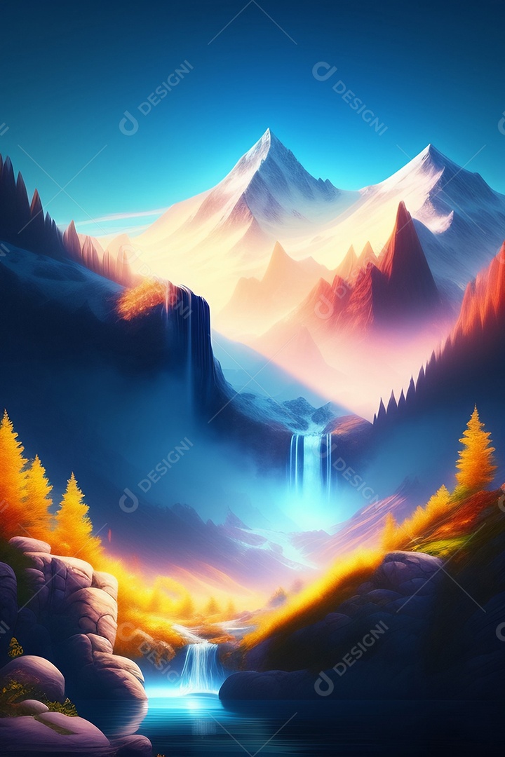 Lindas montanhas inteligências artificial