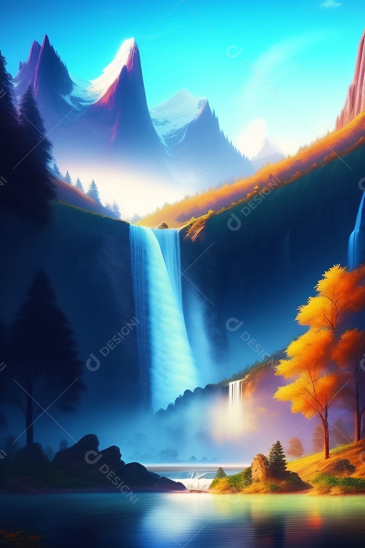 Lindas montanhas inteligências artificial