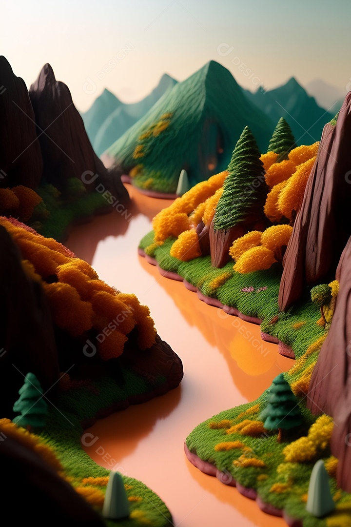 Lindas montanhas inteligências artificial