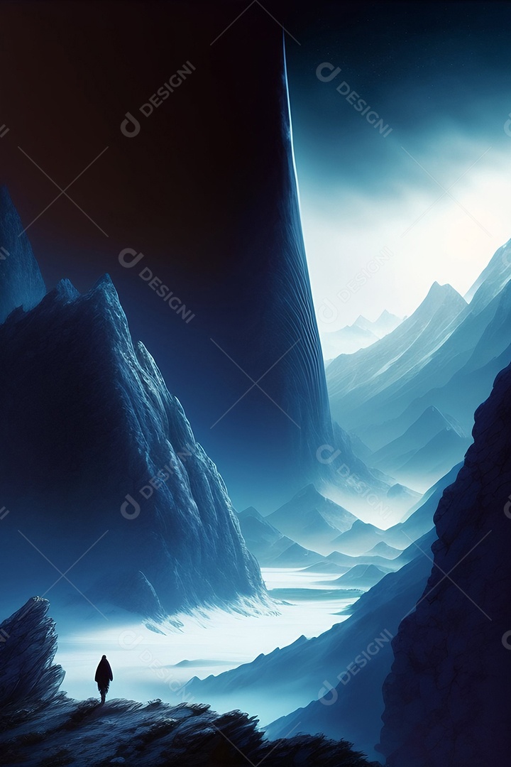 Lindas montanhas inteligências artificial