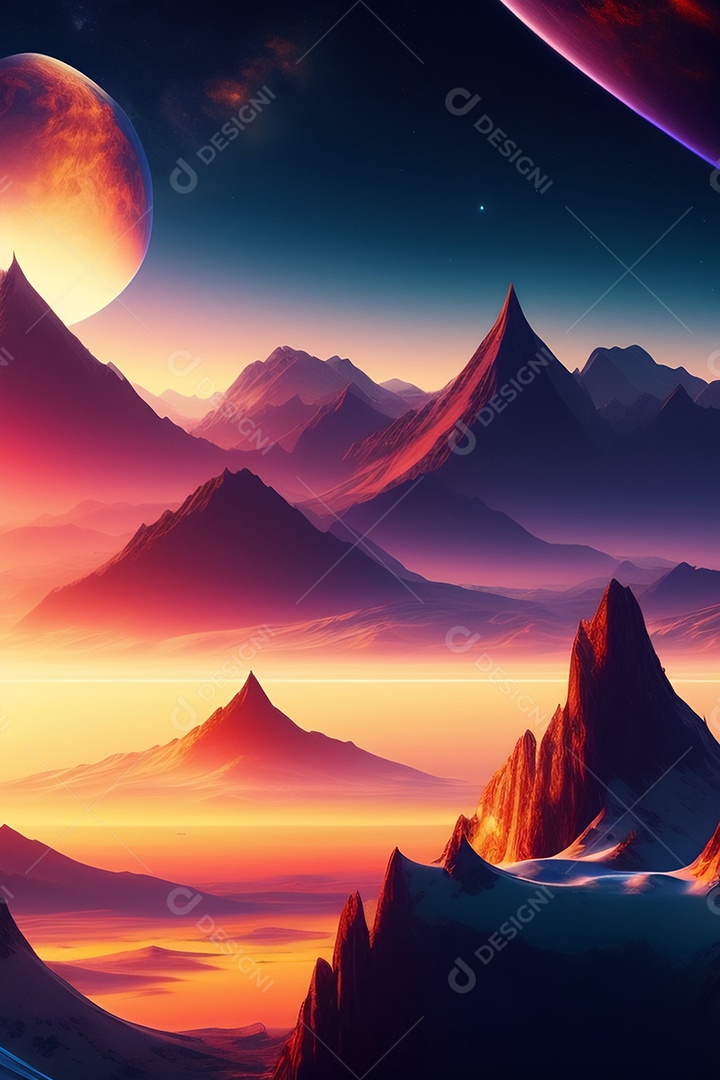 Lindas montanhas inteligências artificial