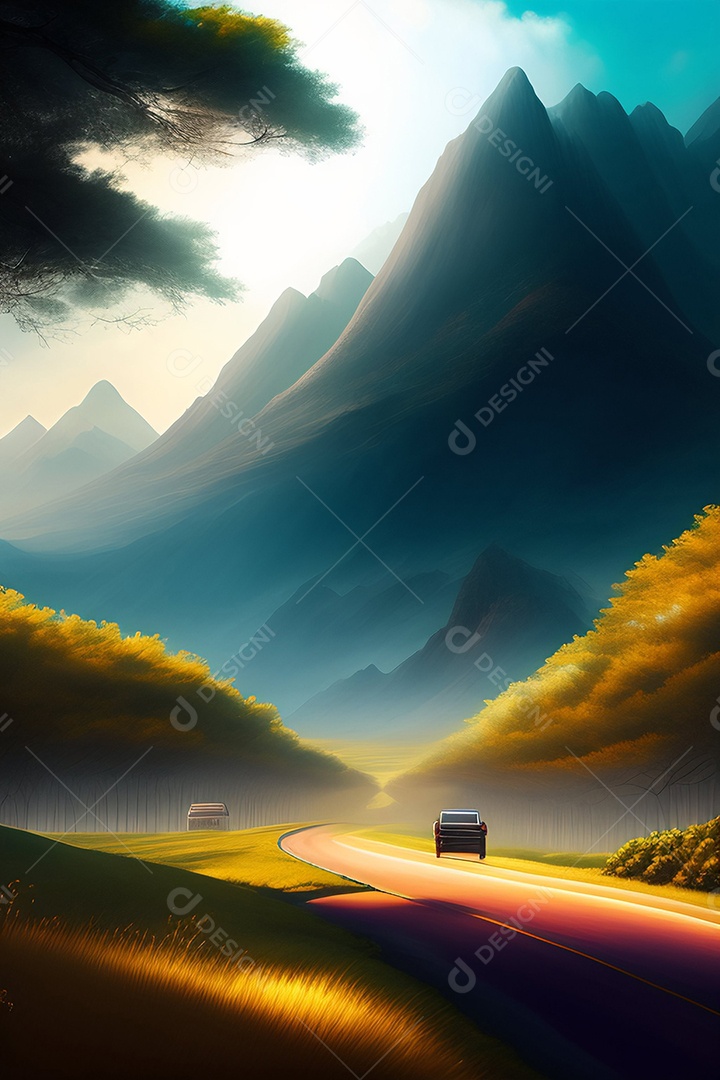 Lindas montanhas inteligências artificial