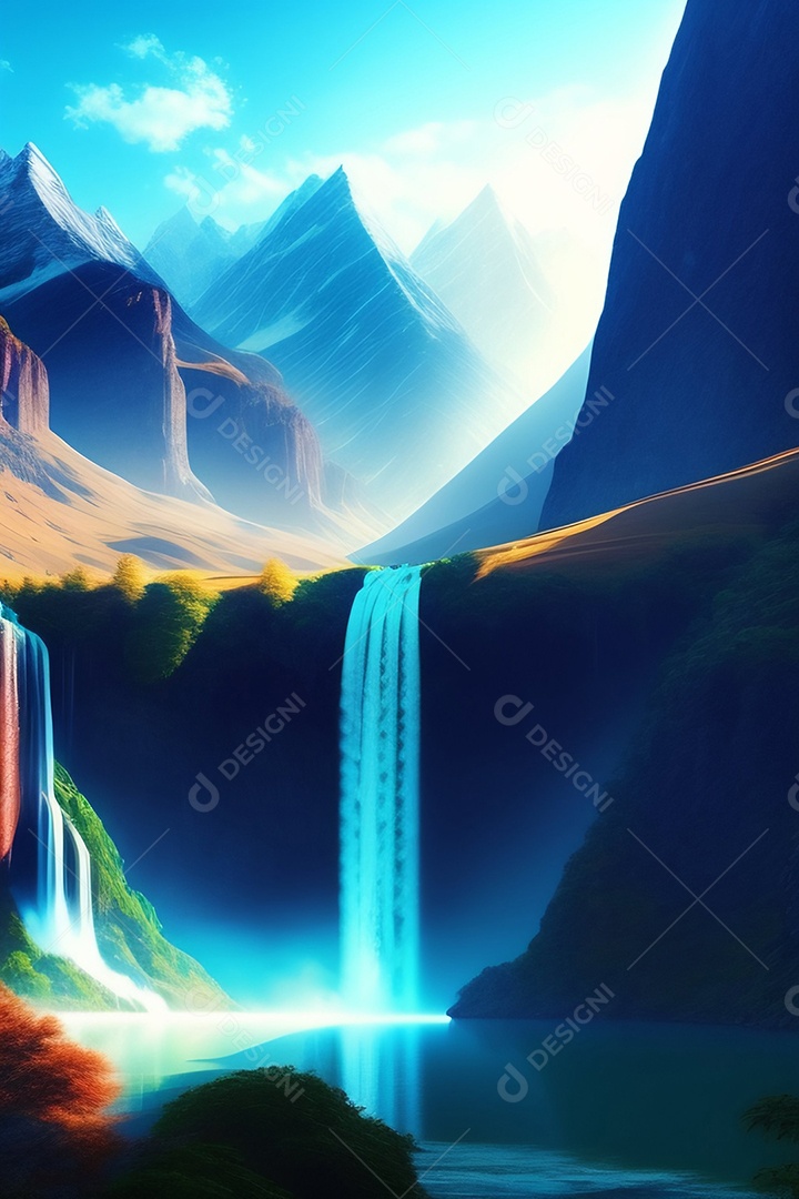 Lindas montanhas inteligências artificial