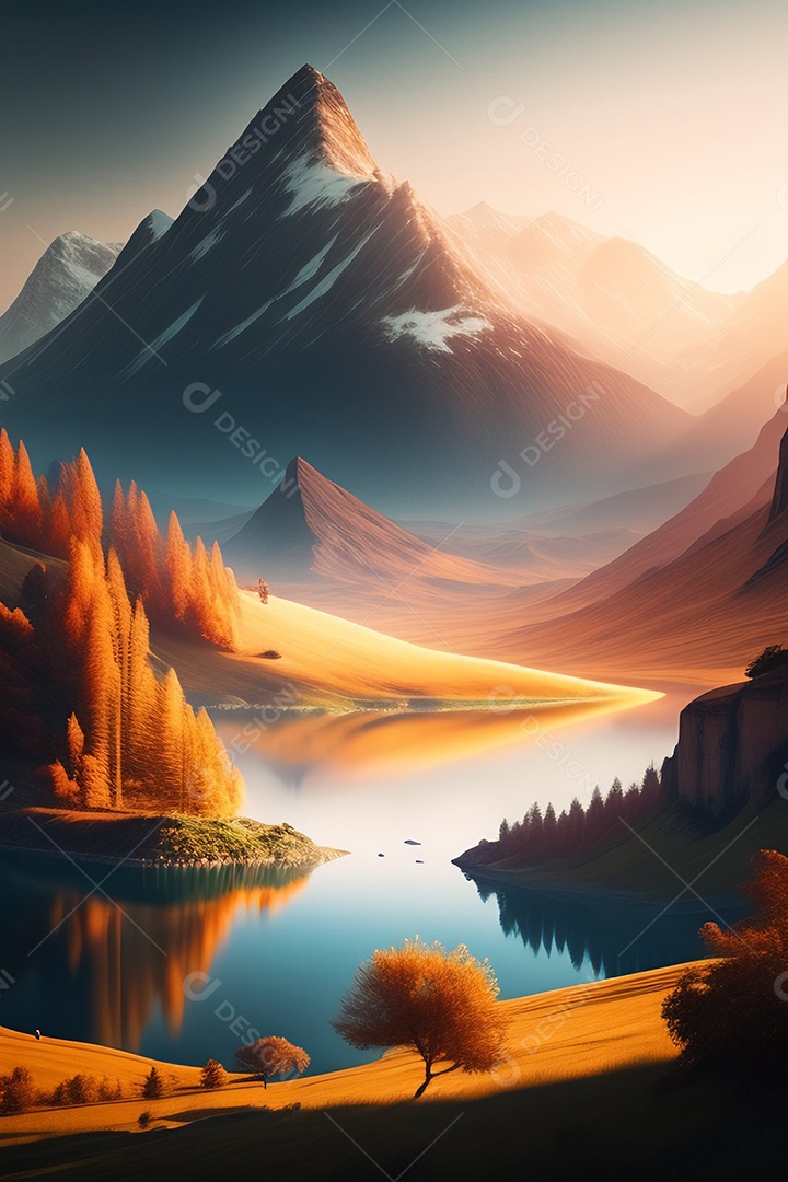 Lindas montanhas inteligências artificial