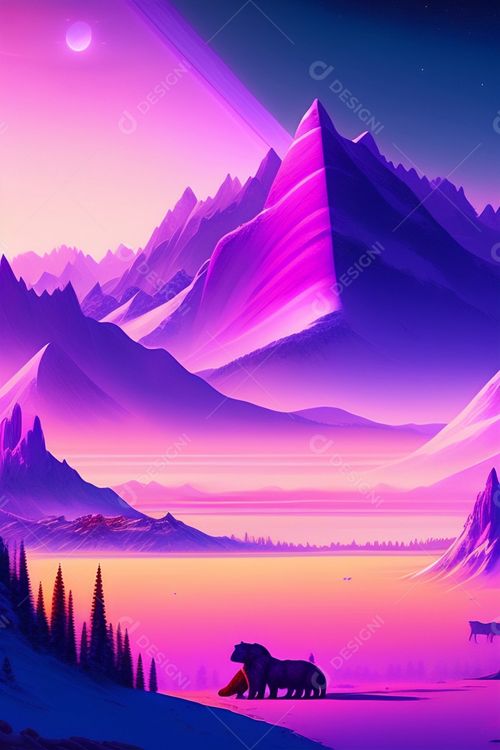 Lindas montanhas inteligências artificial