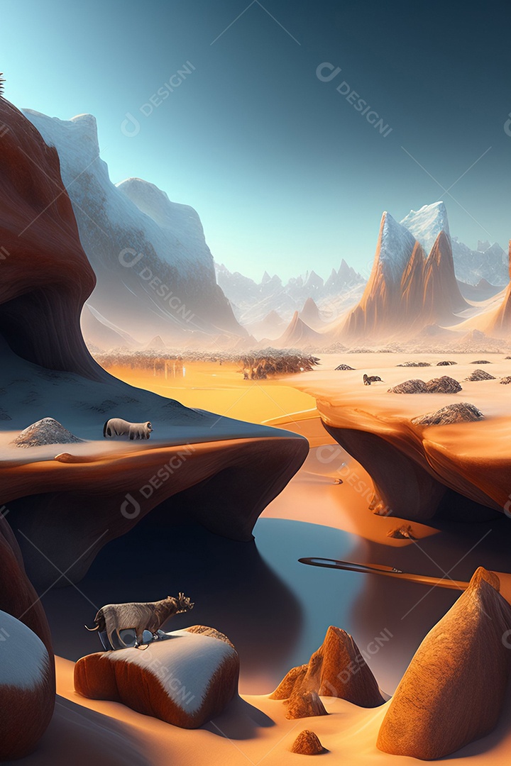 Lindas montanhas inteligências artificial