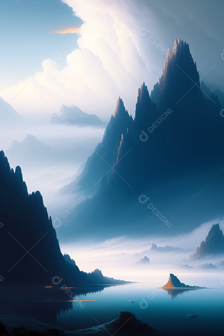 Lindas montanhas inteligências artificial