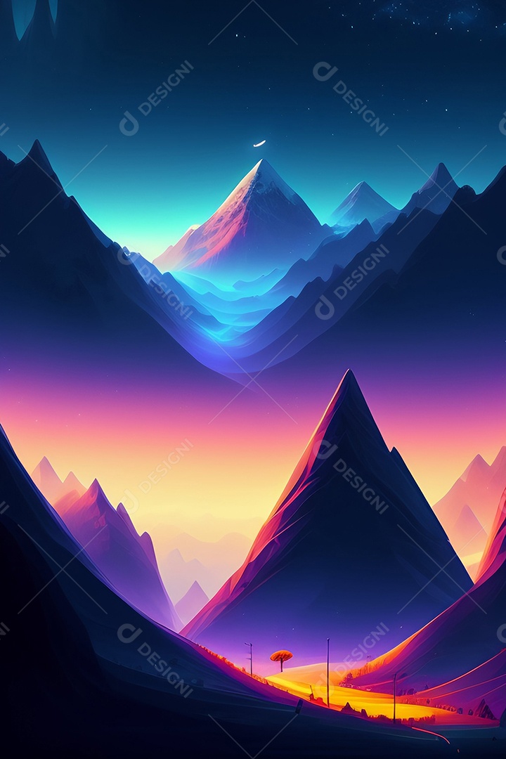 Lindas montanhas inteligências artificial