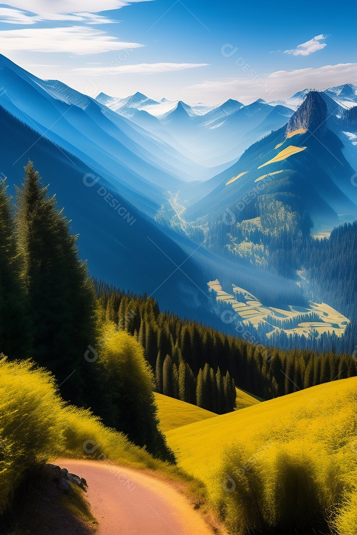 Lindas montanhas inteligências artificial