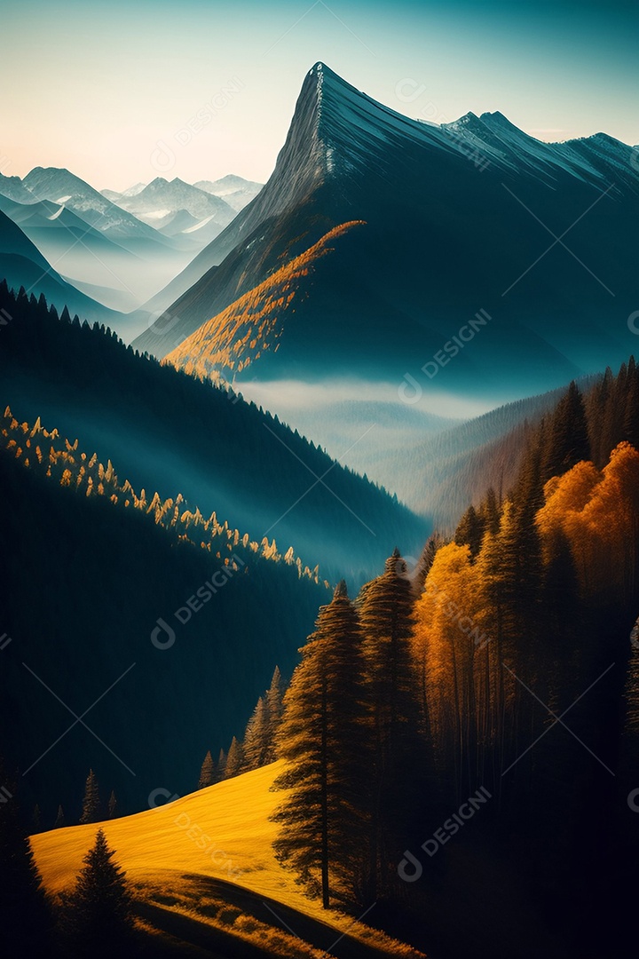 Lindas montanhas inteligências artificial