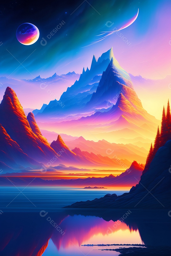 Lindas montanhas inteligências artificial