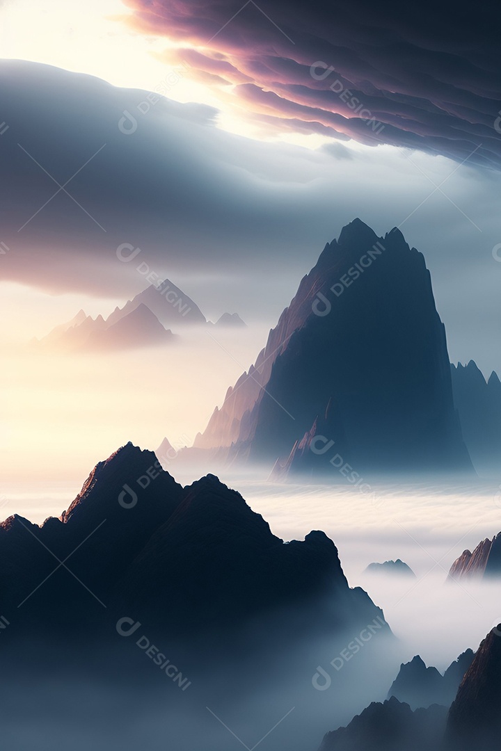 Lindas montanhas inteligências artificial