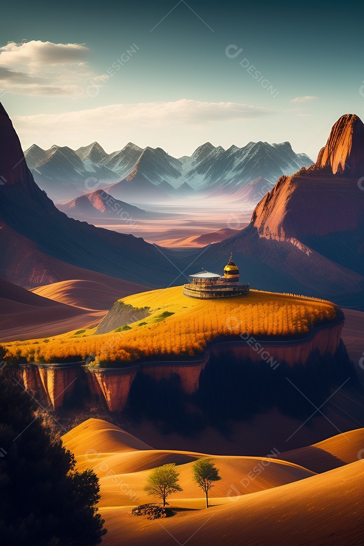 Lindas montanhas inteligências artificial