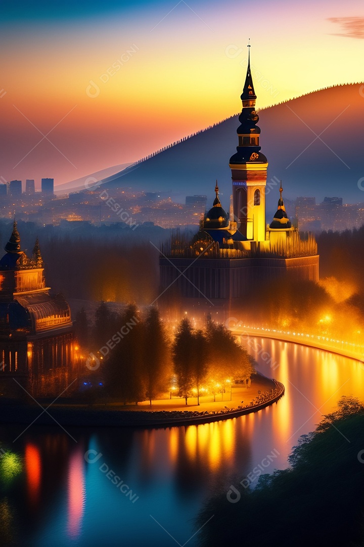 Lindas montanhas inteligências artificial