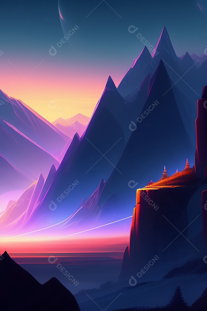 Lindas montanhas inteligências artificial