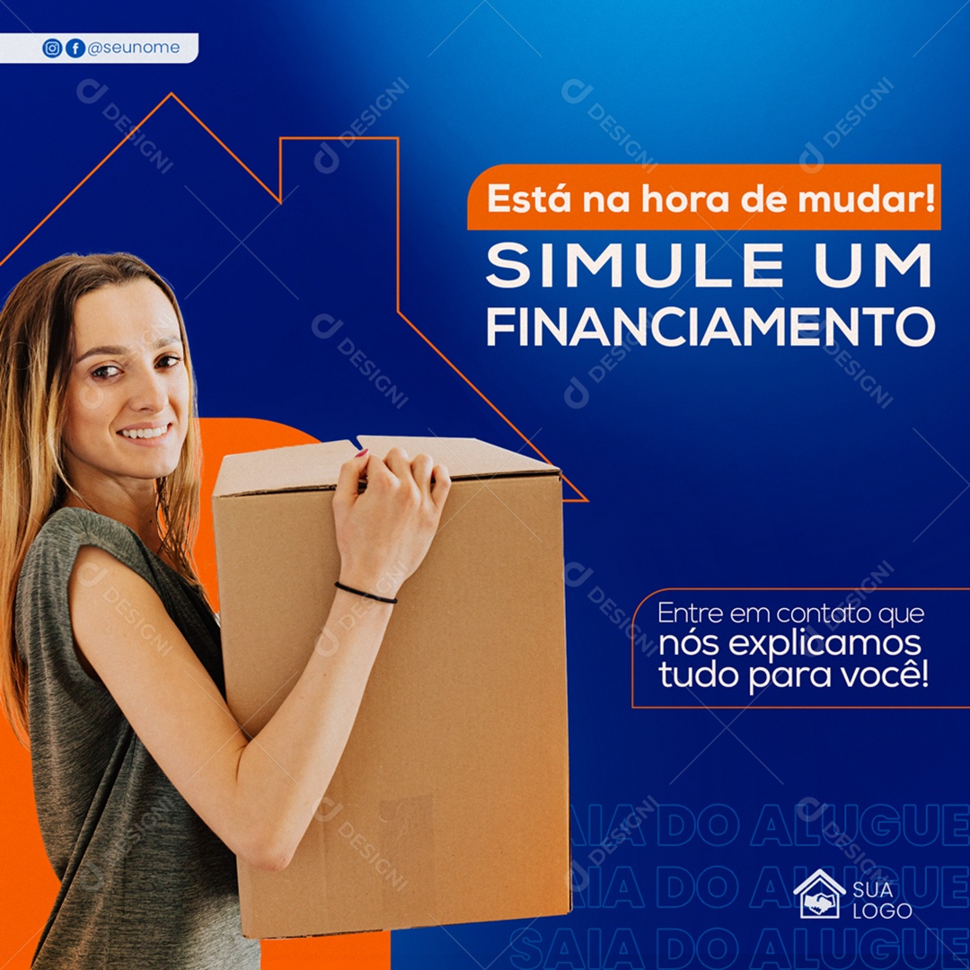 Está na Hora de Mudar Simule um Financiamento Social Media PSD Editável